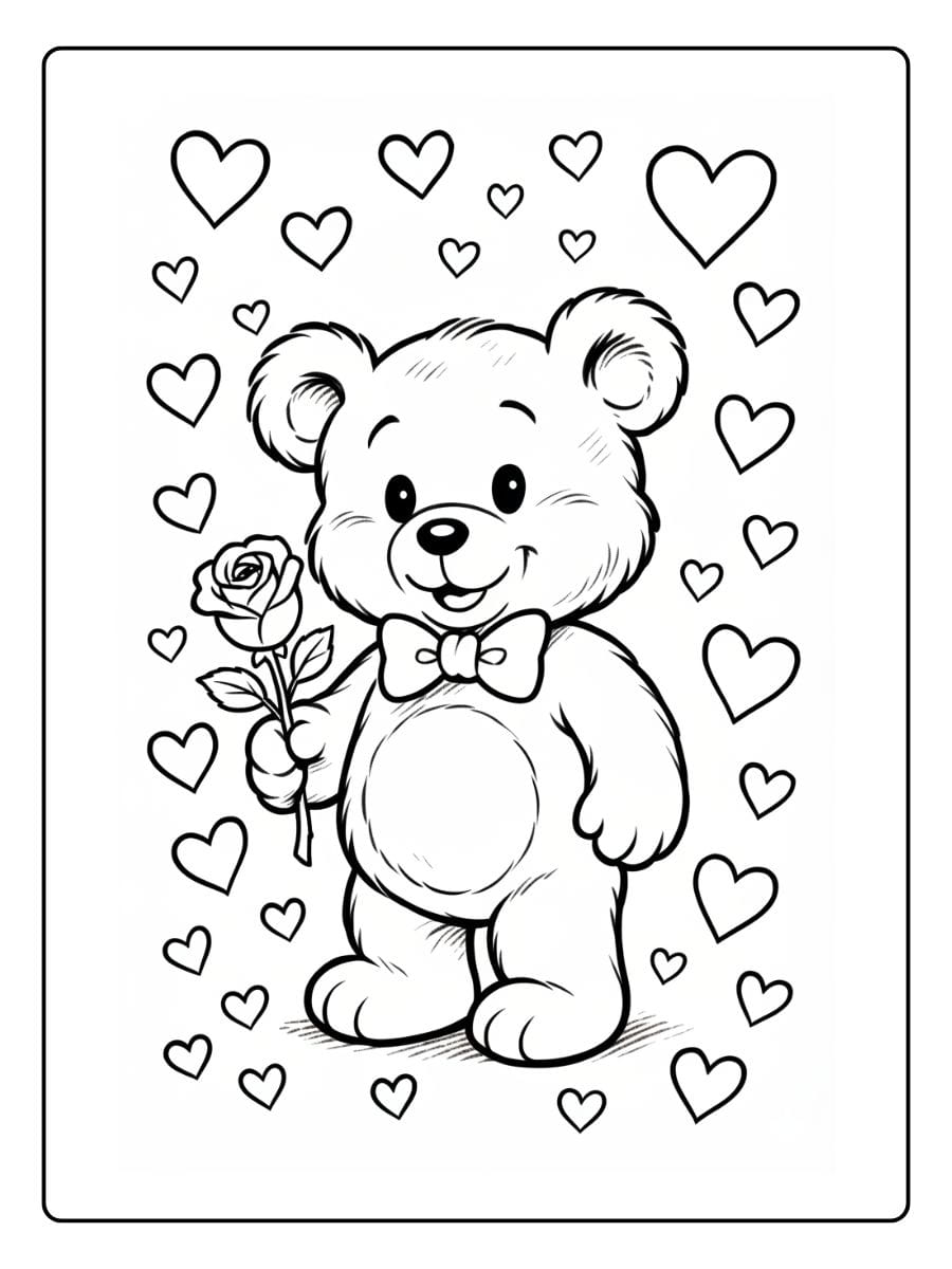 Schattig Beertje Kleurplaat (8)