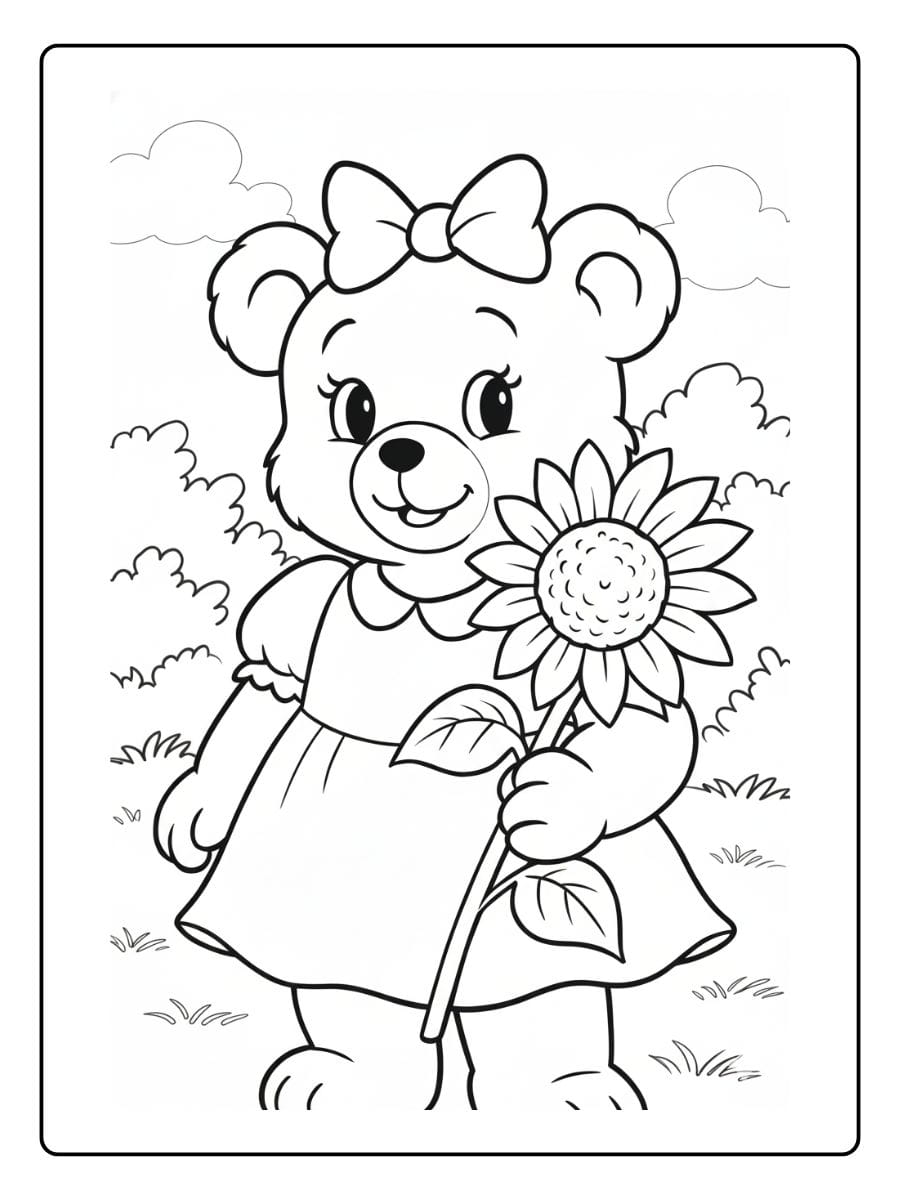 Schattig Beertje Kleurplaat (9)