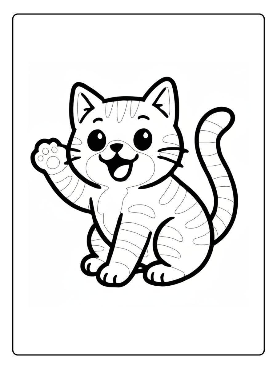 Schattig Poesje Kleurplaat (1)