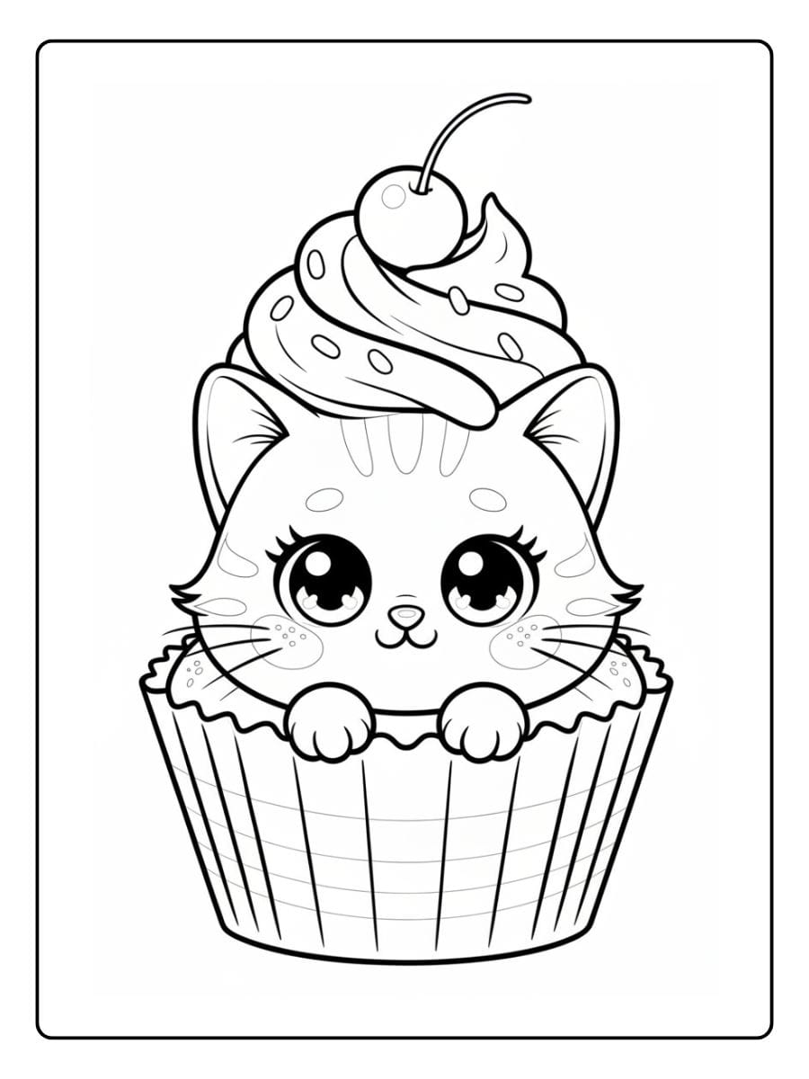 Schattig Poesje Kleurplaat (10)