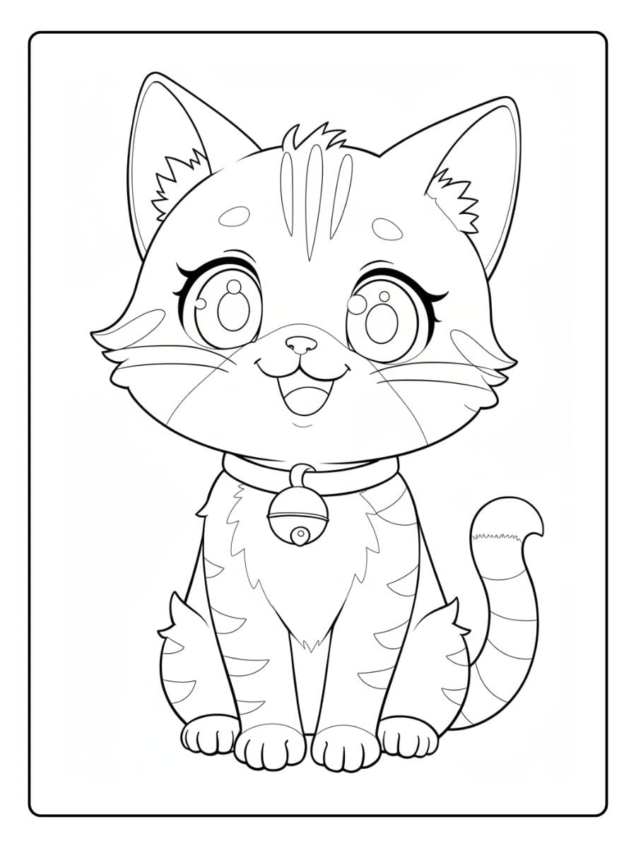 Schattig Poesje Kleurplaat (2)