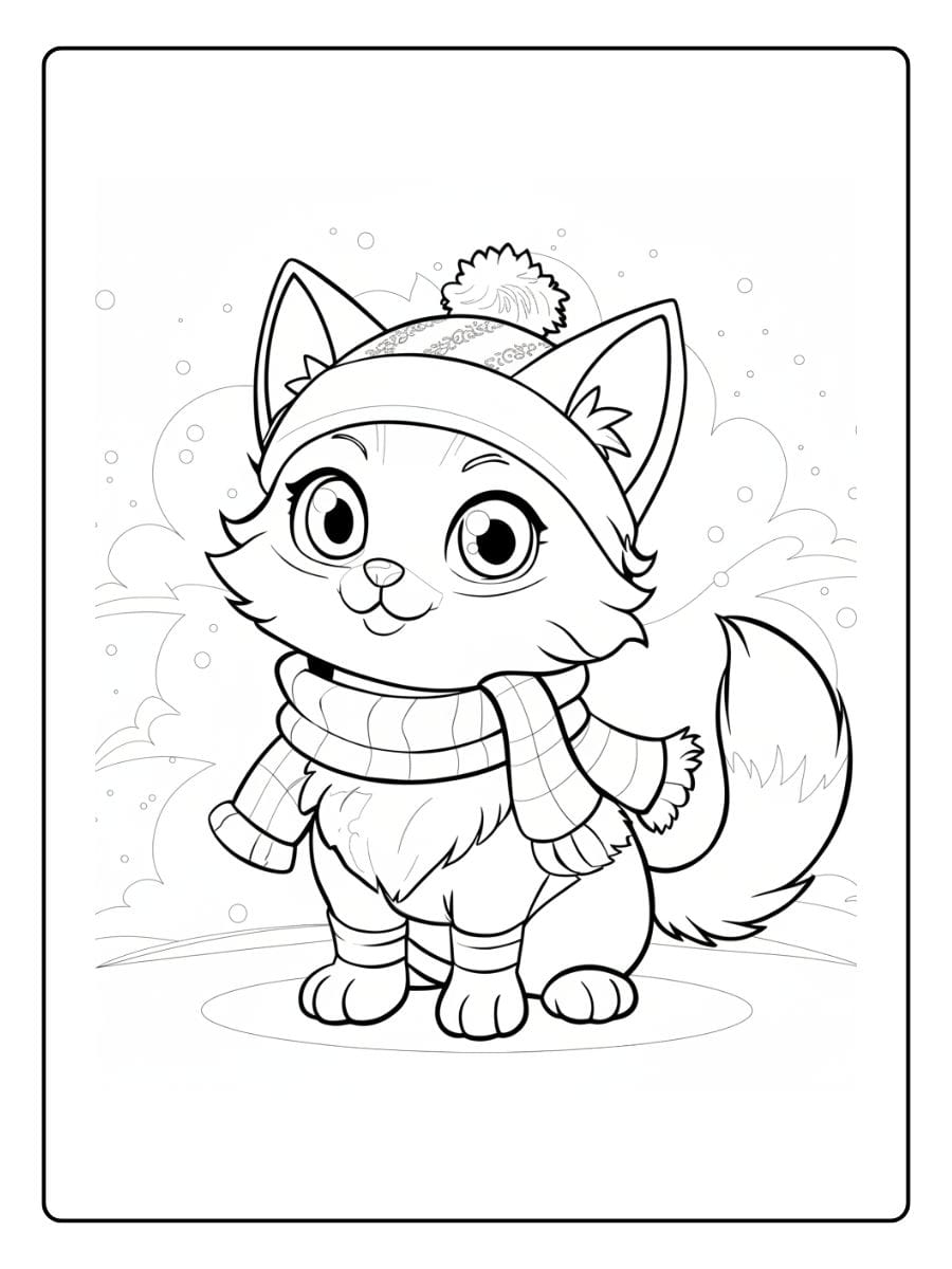 Schattig Poesje Kleurplaat (8)