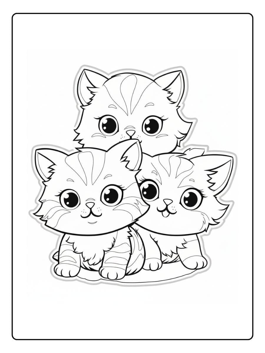 Schattig Poesje Kleurplaat (9)