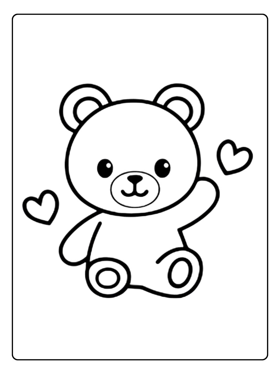 Schattig beertje kleurplaat met een kom