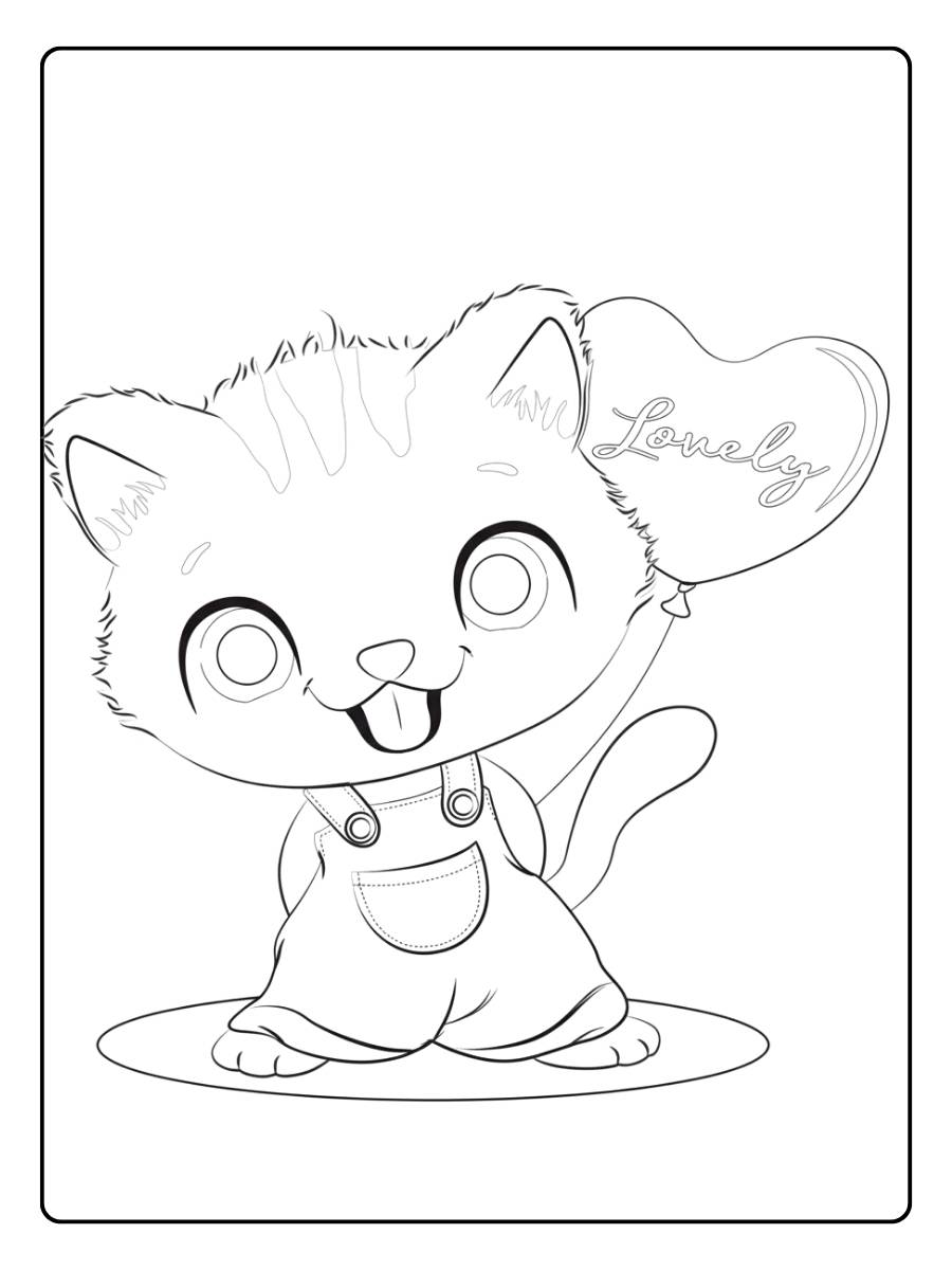 Schattig poesje kleurplaat zittend