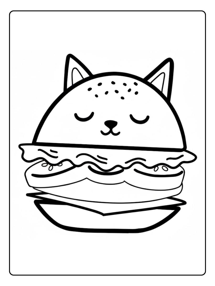 Schattige afdrukbare kleurplaat kleurplaten schattig eten