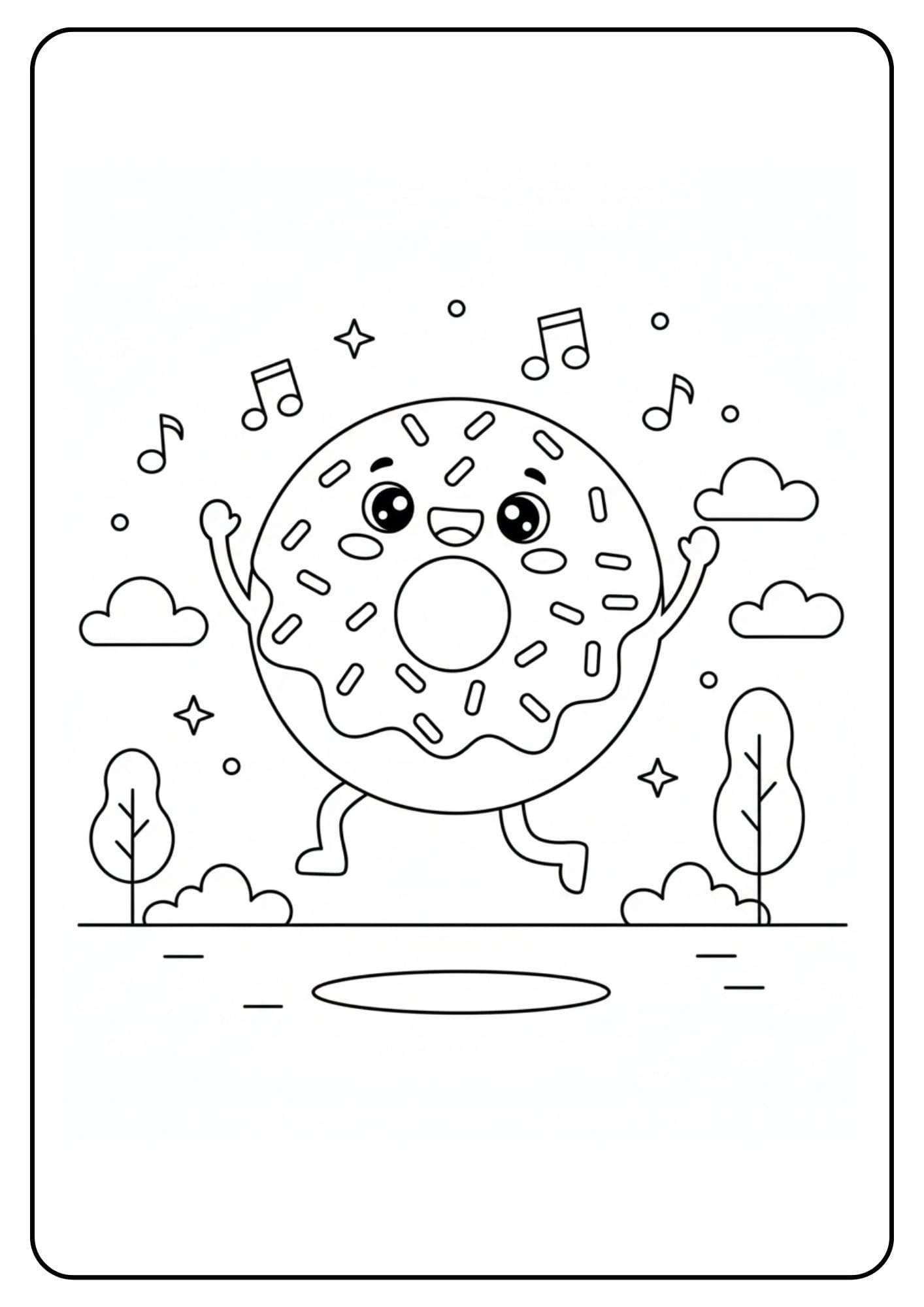 Springende donut schattig