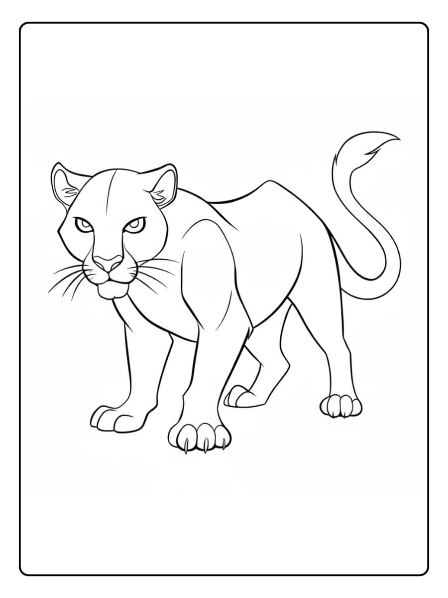 Springende panter welp kleurplaat schattig