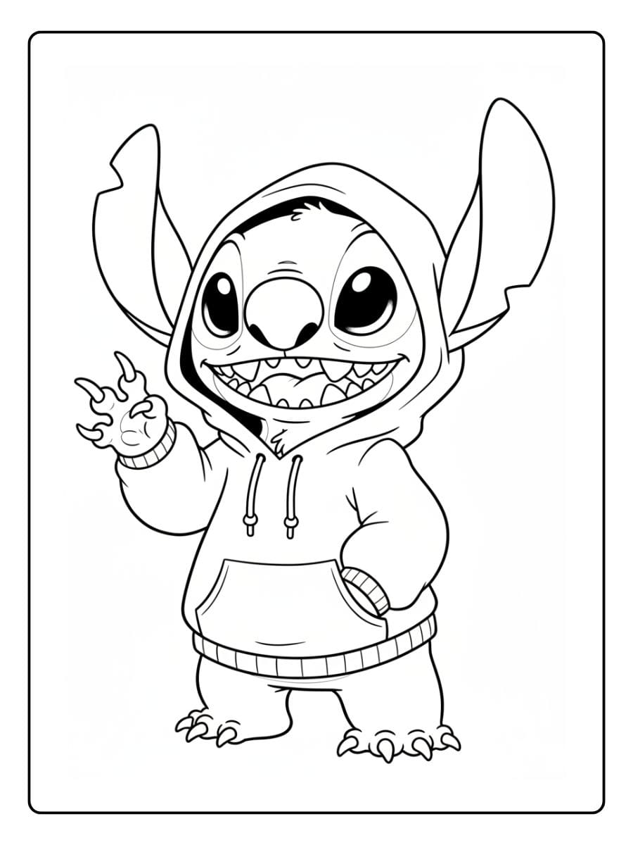 Stitch Kleurplaat Schattig  (10)