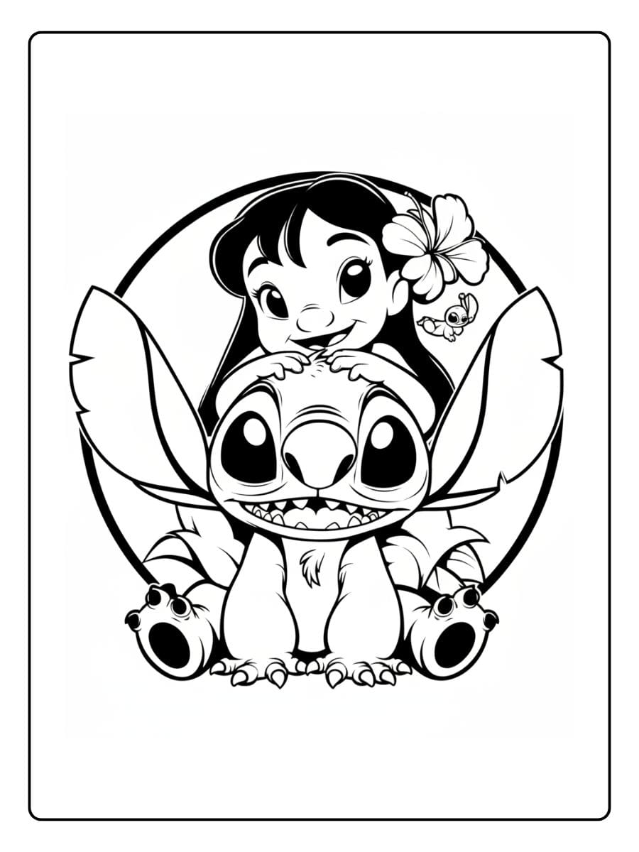 Stitch Kleurplaat Schattig  (2)