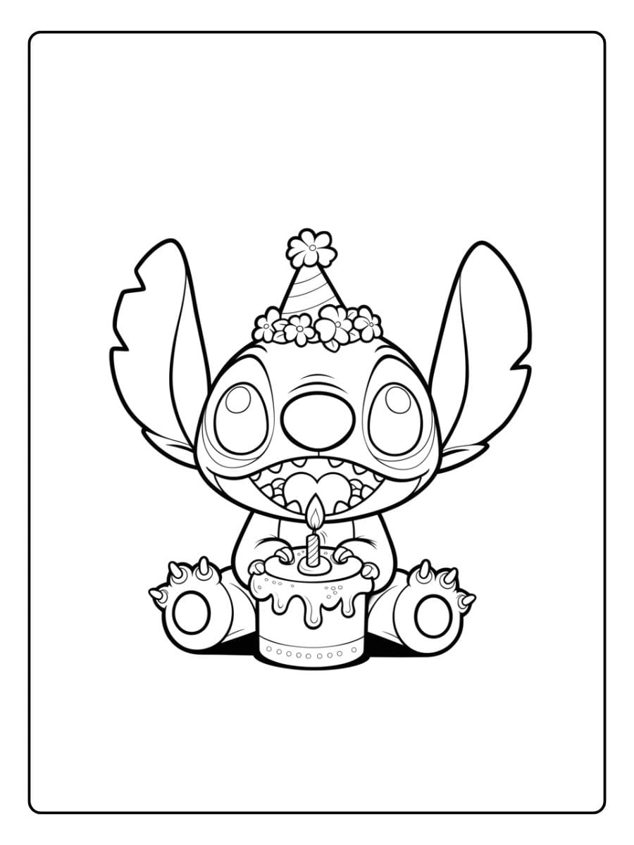 Stitch Kleurplaat Schattig  (4)