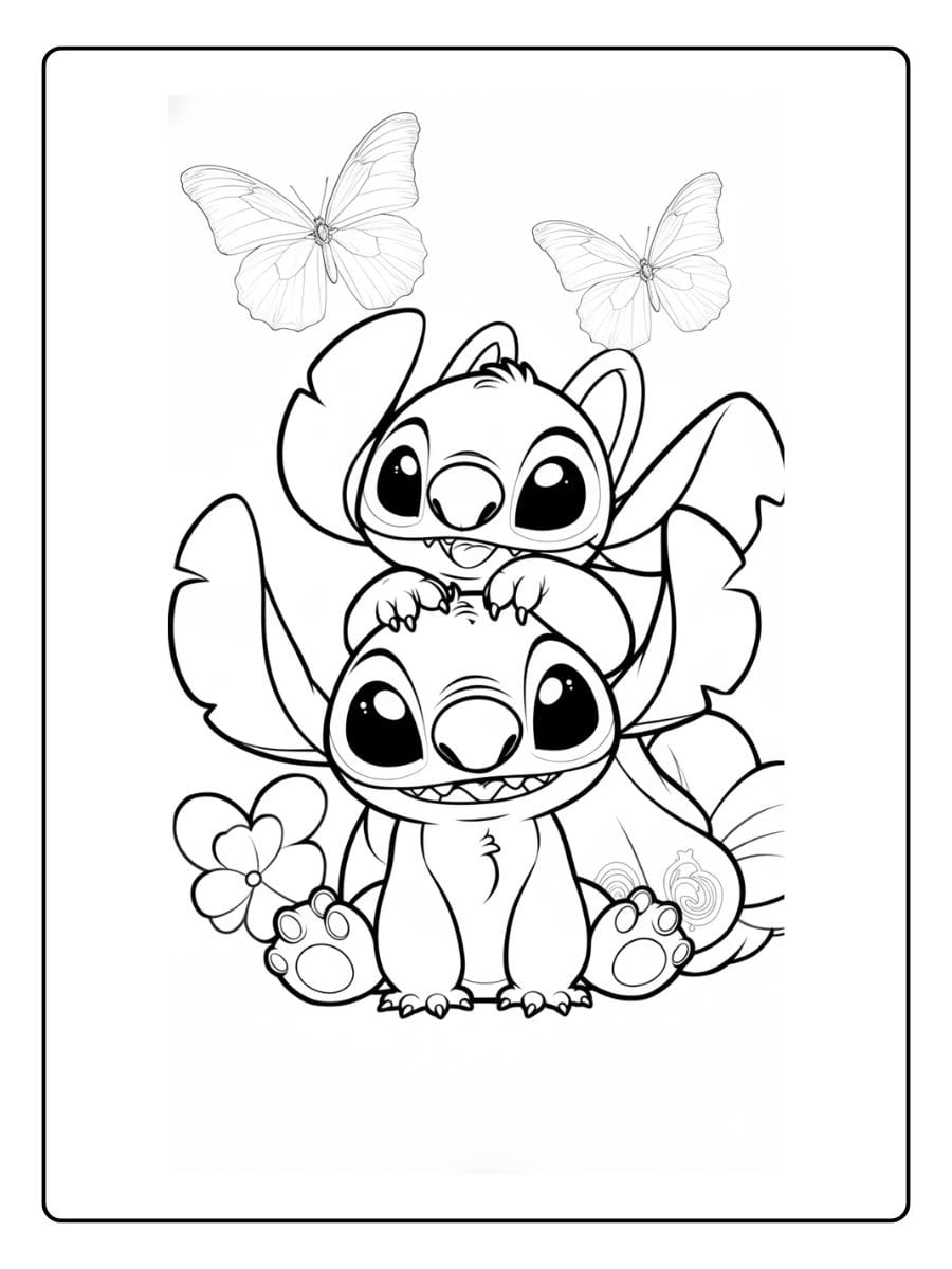 Stitch Kleurplaat Schattig  (5)