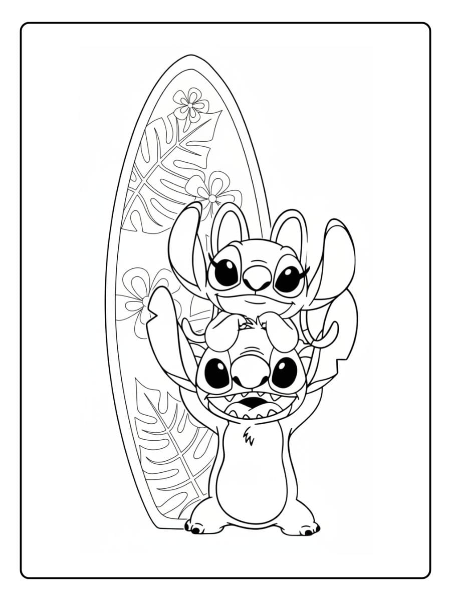 Stitch Kleurplaat Schattig  (6)