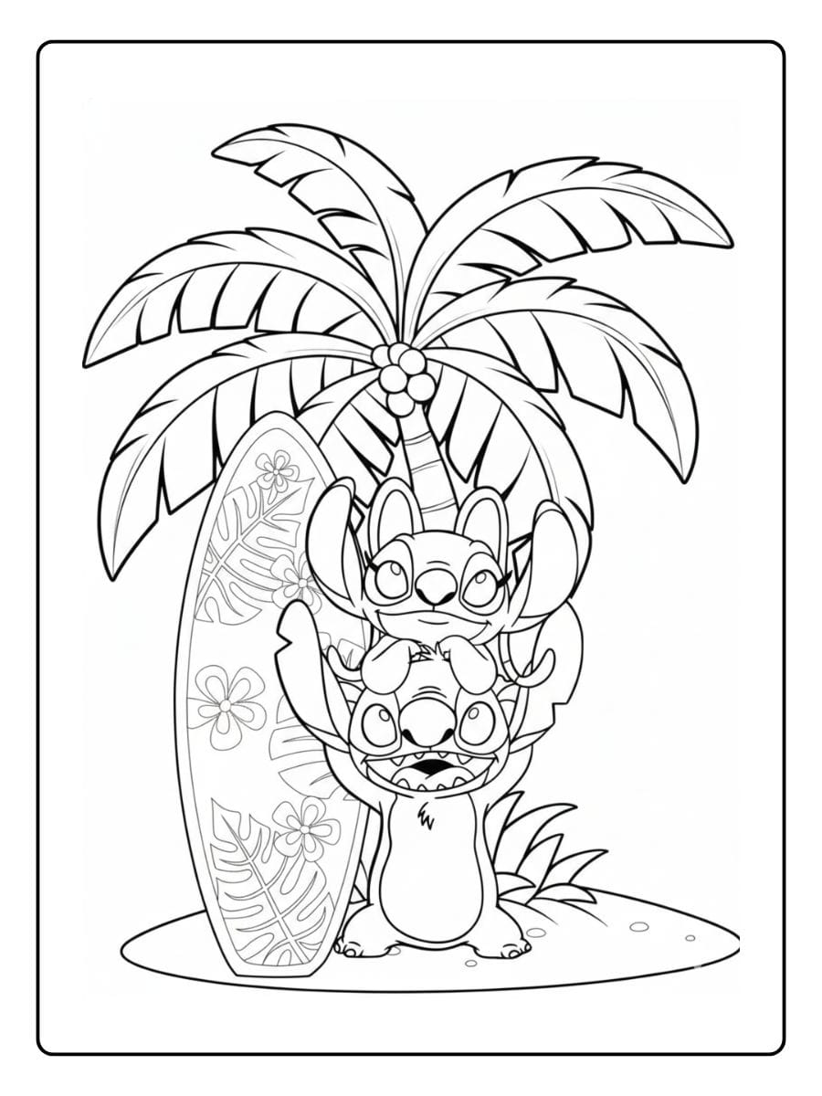 Stitch Kleurplaat Schattig  (7)