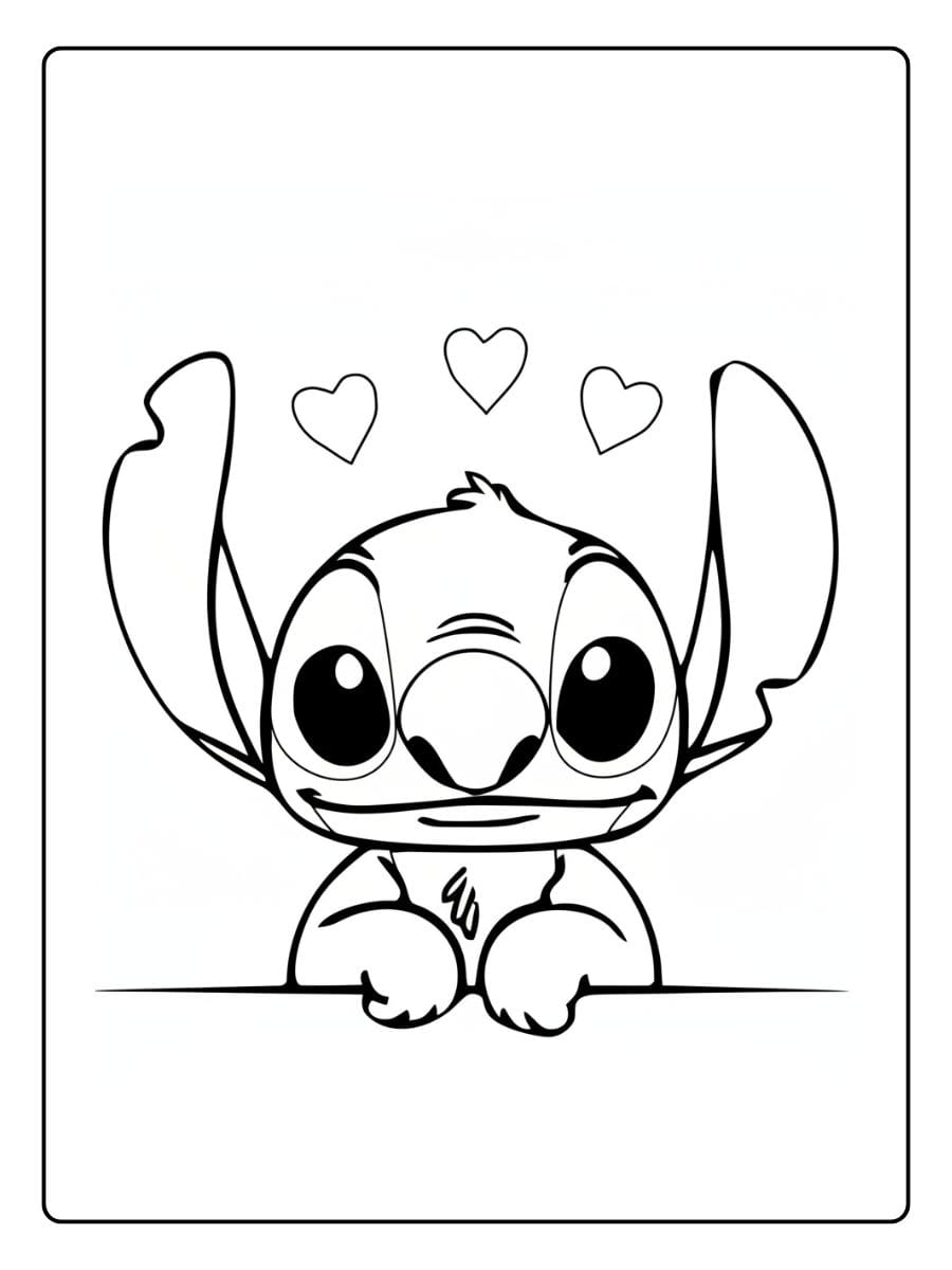 Stitch Kleurplaat Schattig  (8)