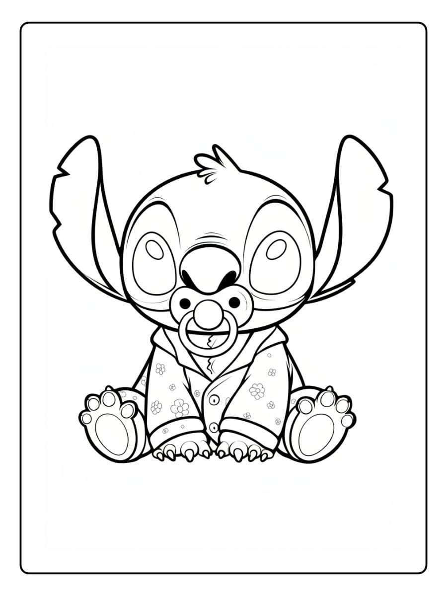 Stitch Kleurplaat Schattig  (9)
