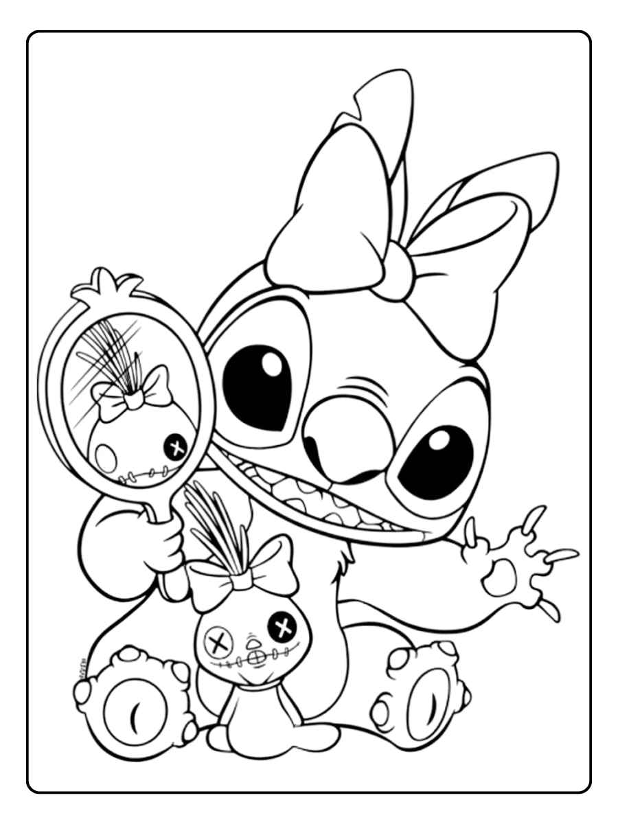 Stitch Kleurplaat Schattig Spelletjes Spelen