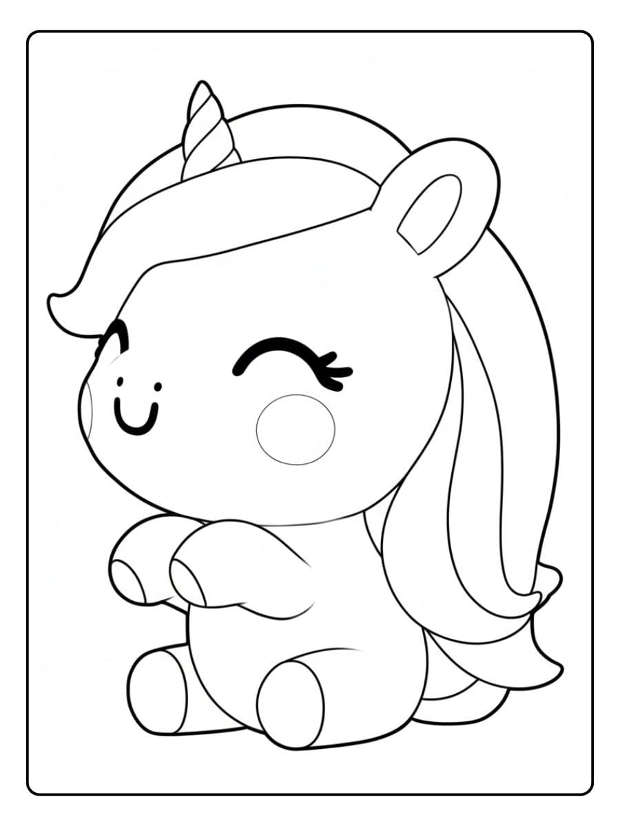 Veld vol schattig unicorn unicorn kleurplaat plezier