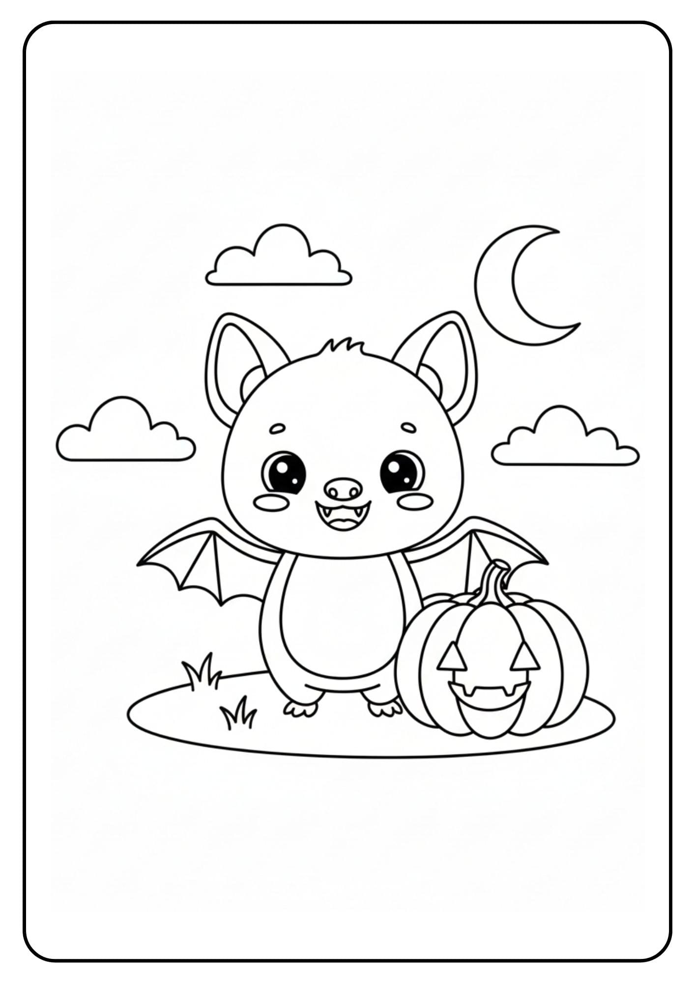 Vleermuis schattig met pompoen