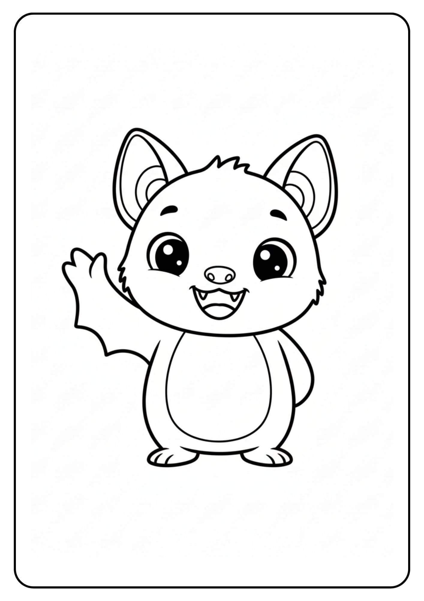 Vleermuis schattig zwaait