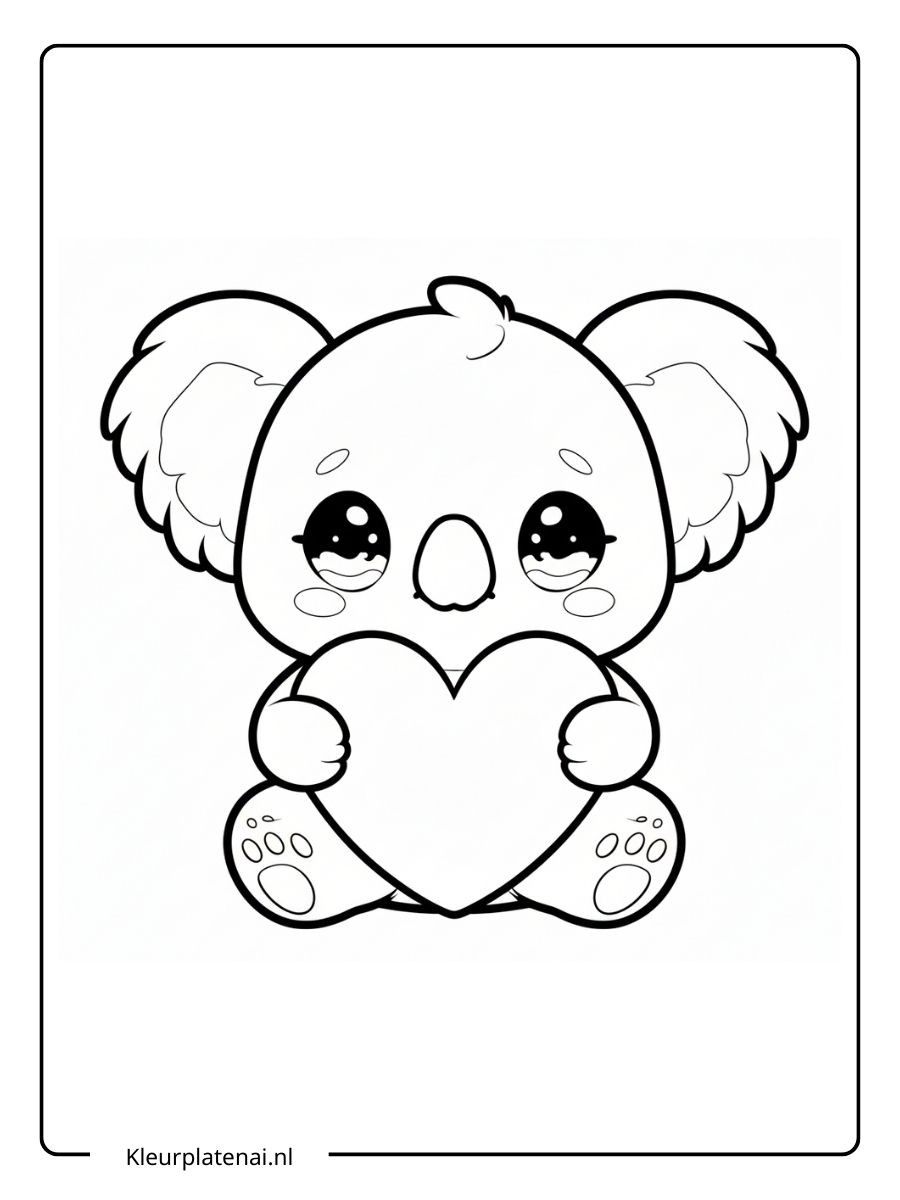 kleurplaat koala schattig (14)