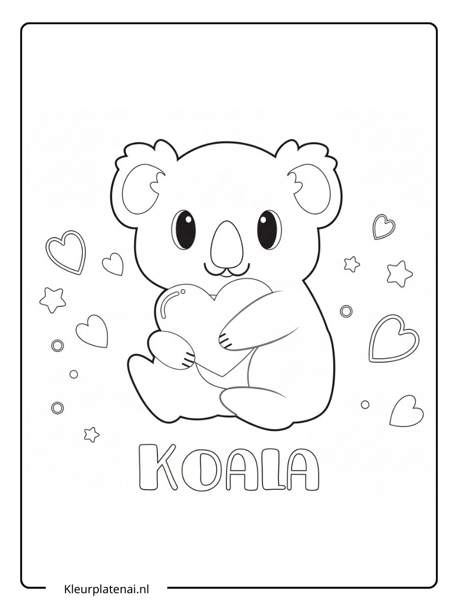 kleurplaat koala schattig (15)