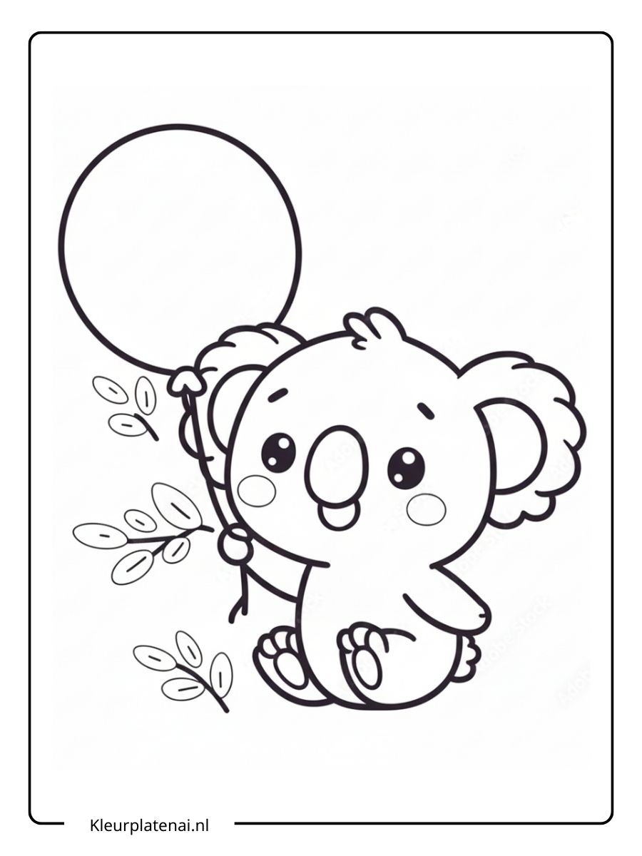 kleurplaat koala schattig (2)