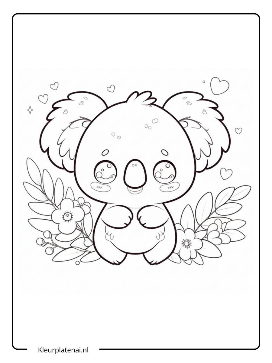kleurplaat koala schattig (3)