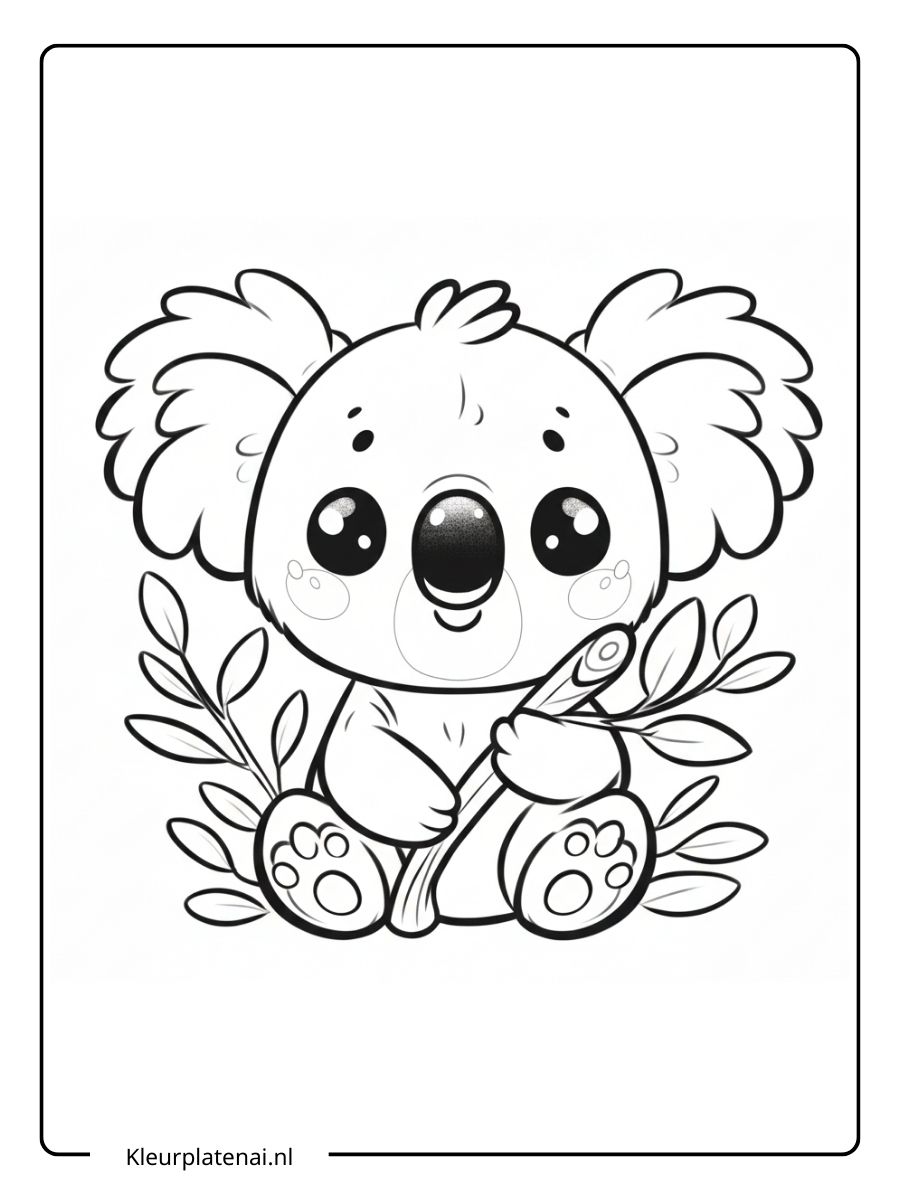 kleurplaat koala schattig (4)