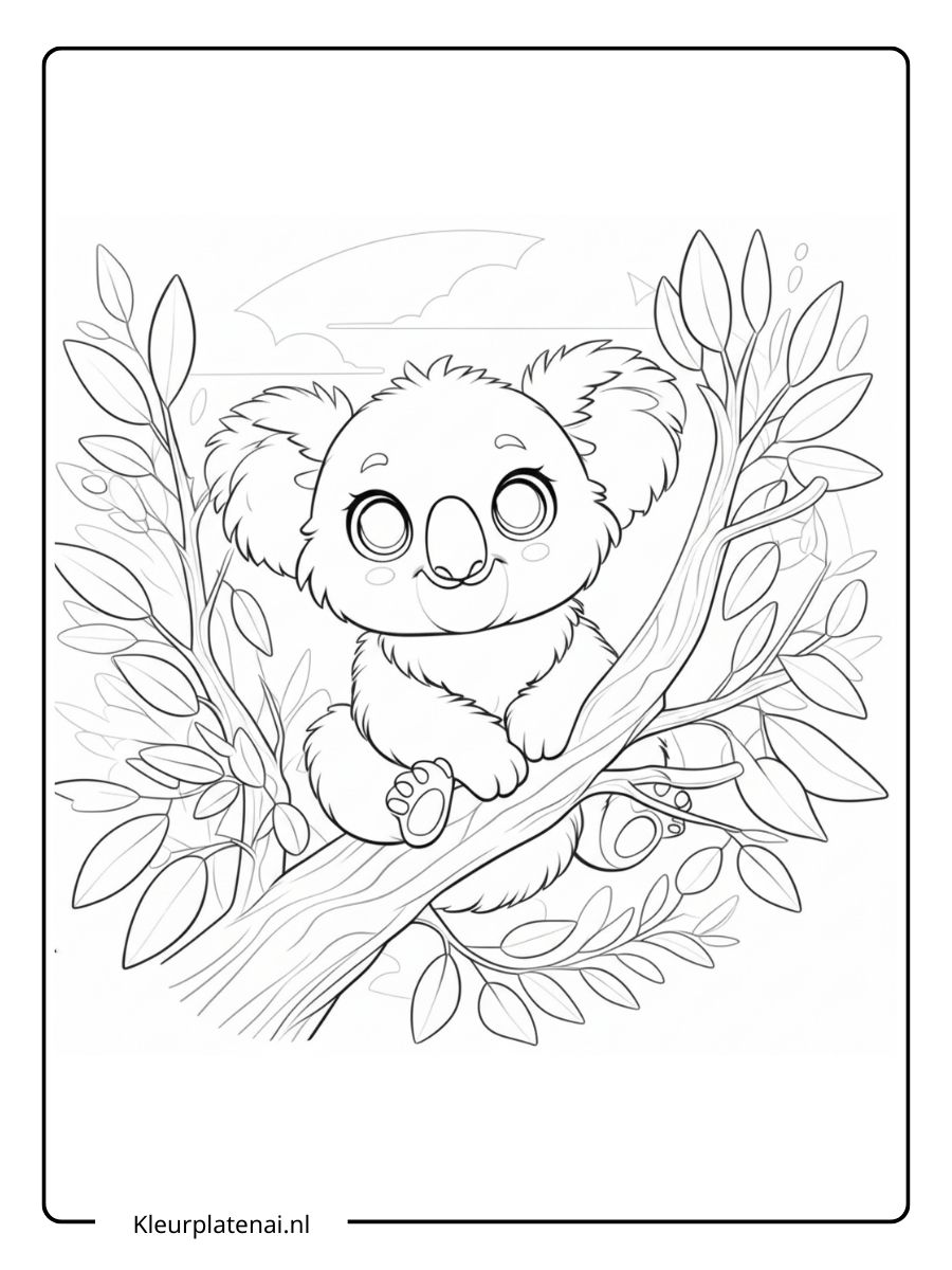 kleurplaat koala schattig (5)