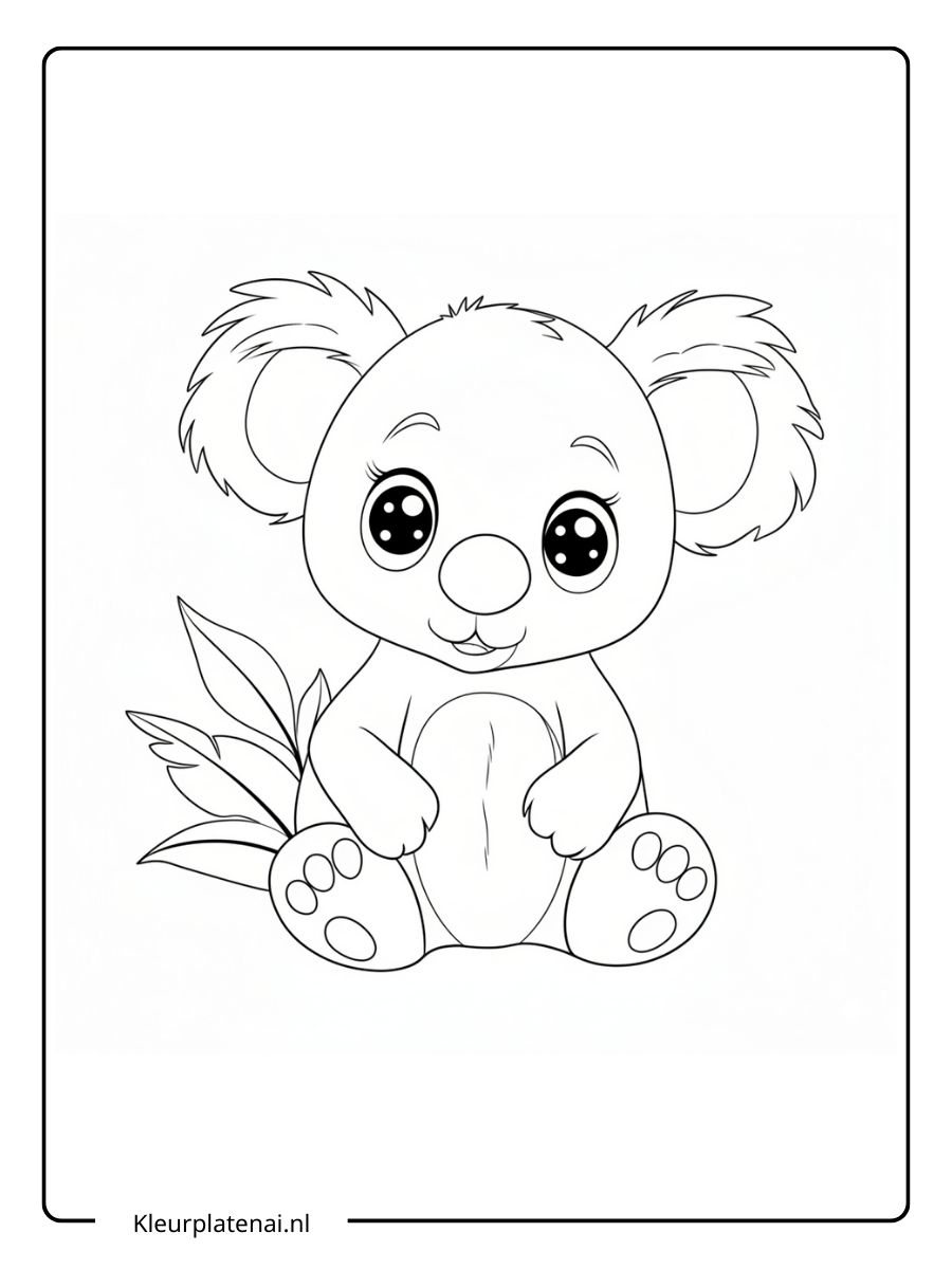kleurplaat koala schattig (7)