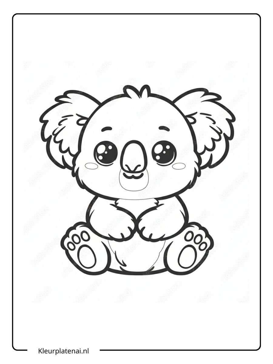 kleurplaat koala schattig (8)