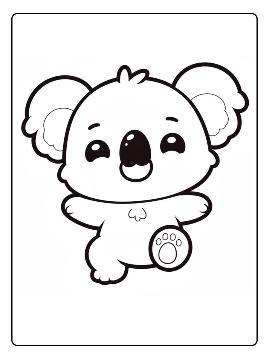kleurplaat koala schattig