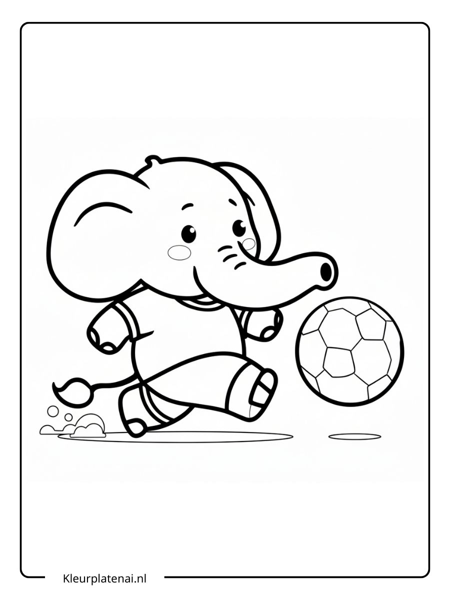 kleurplaat olifant schattig (11)