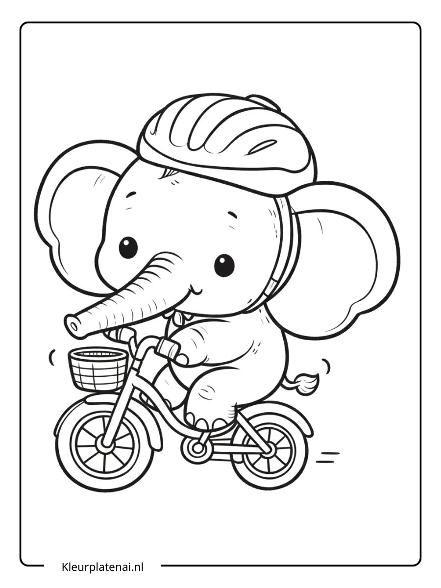 kleurplaat olifant schattig (18)