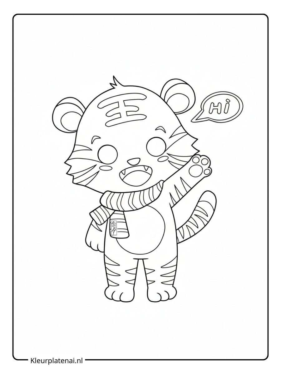 kleurplaat schattige tijger (10)