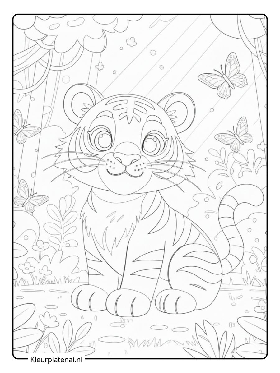 kleurplaat schattige tijger (12)