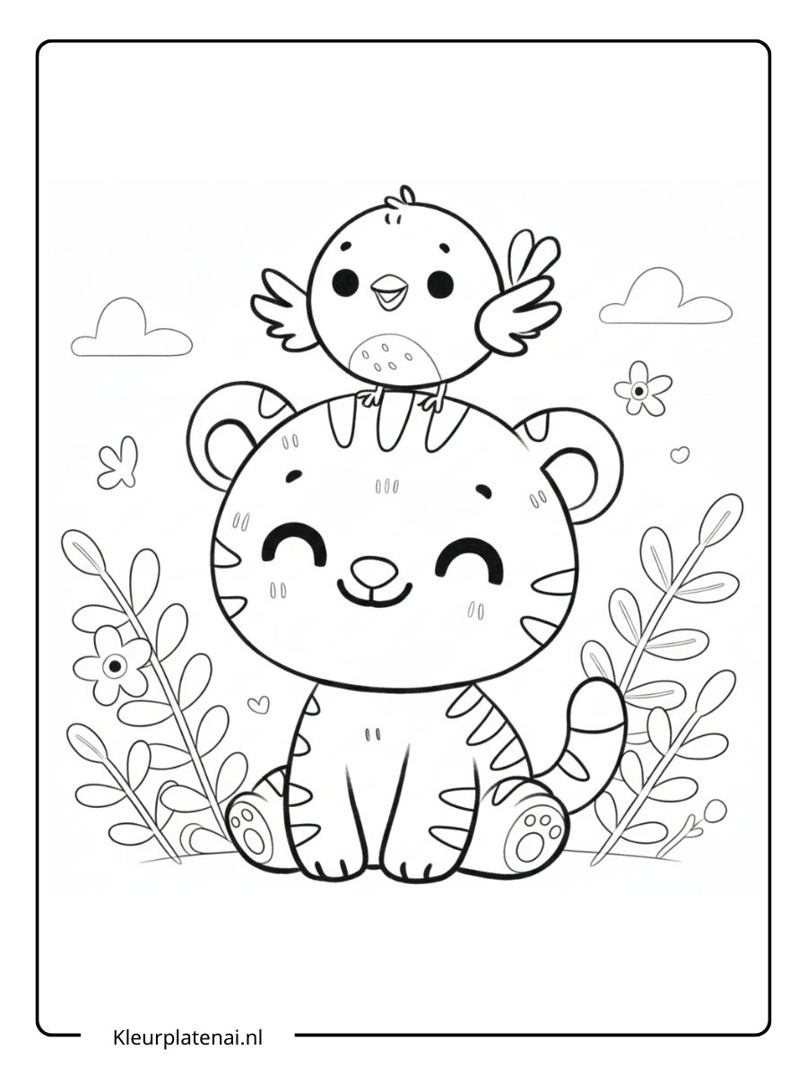 kleurplaat schattige tijger (15)