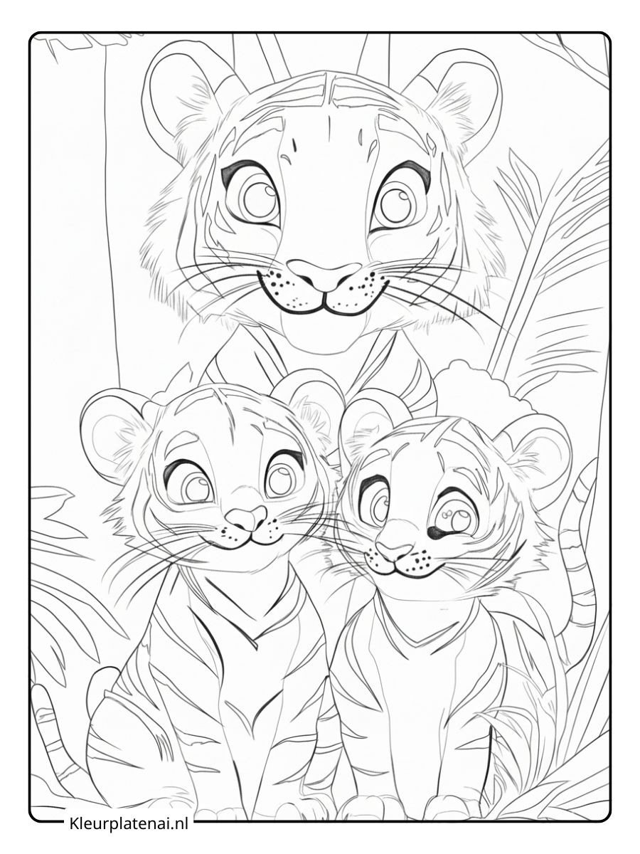 kleurplaat schattige tijger (2)