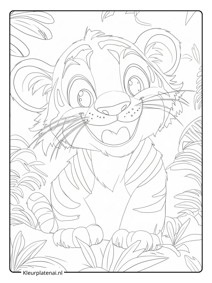 kleurplaat schattige tijger (3)