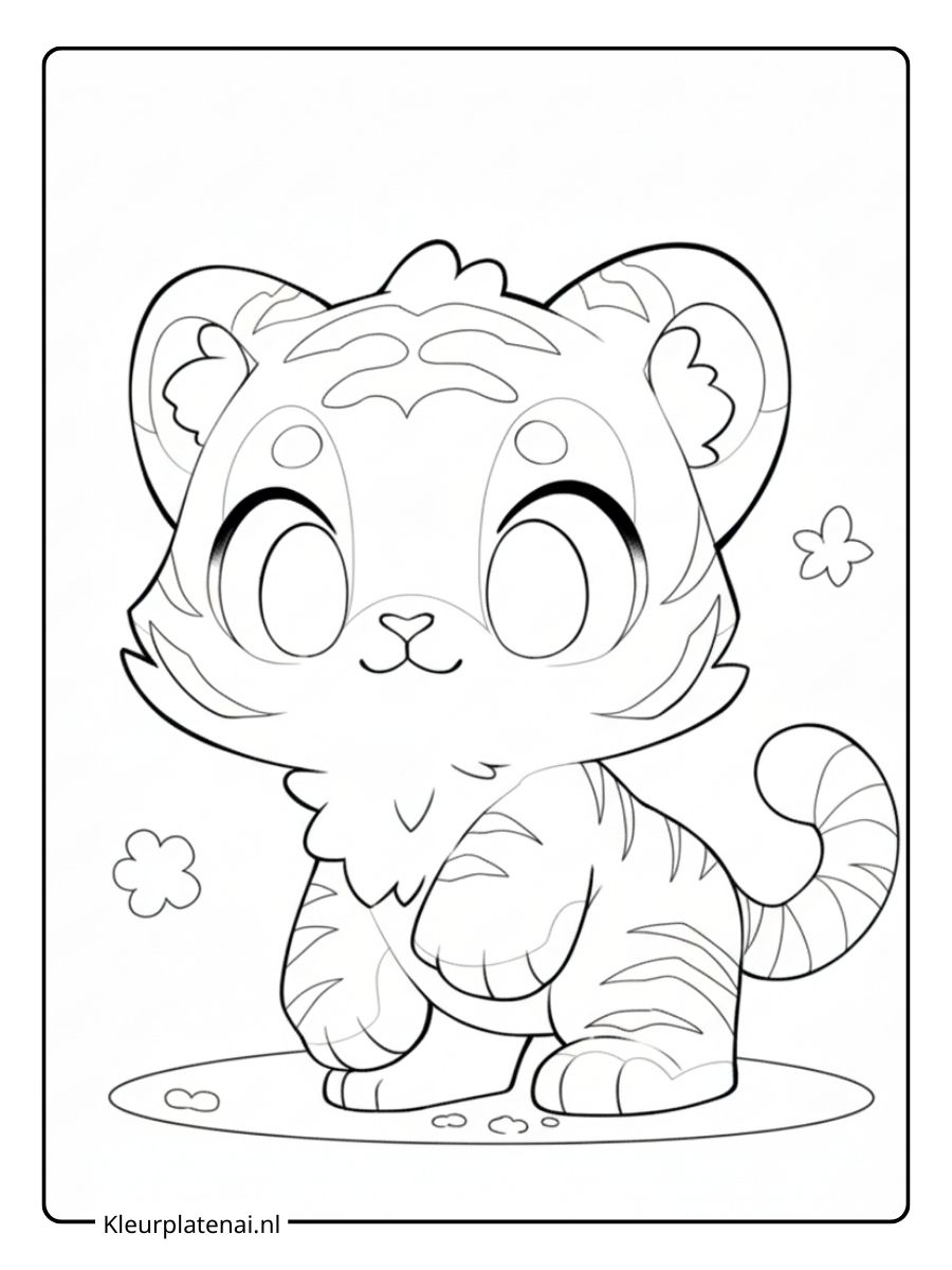 kleurplaat schattige tijger (4)