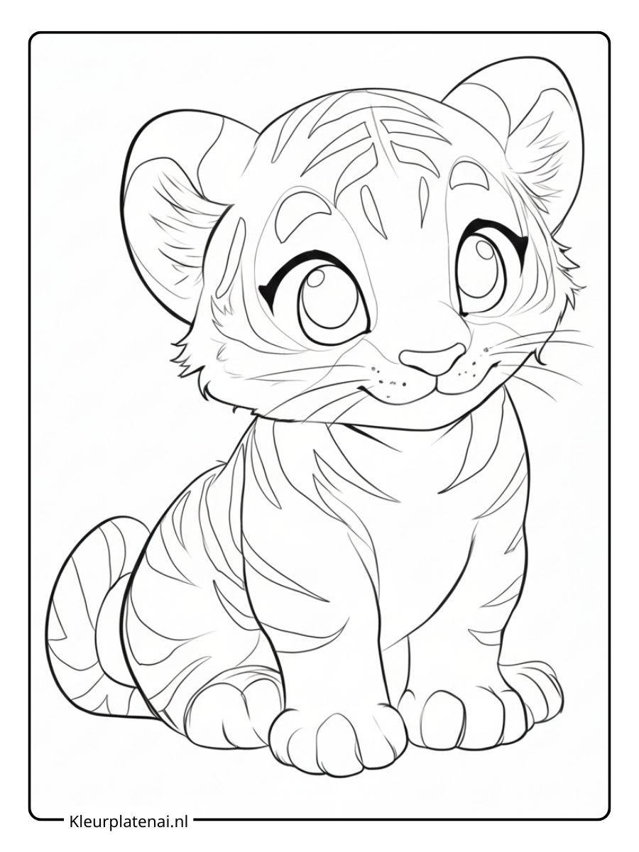 kleurplaat schattige tijger (5)