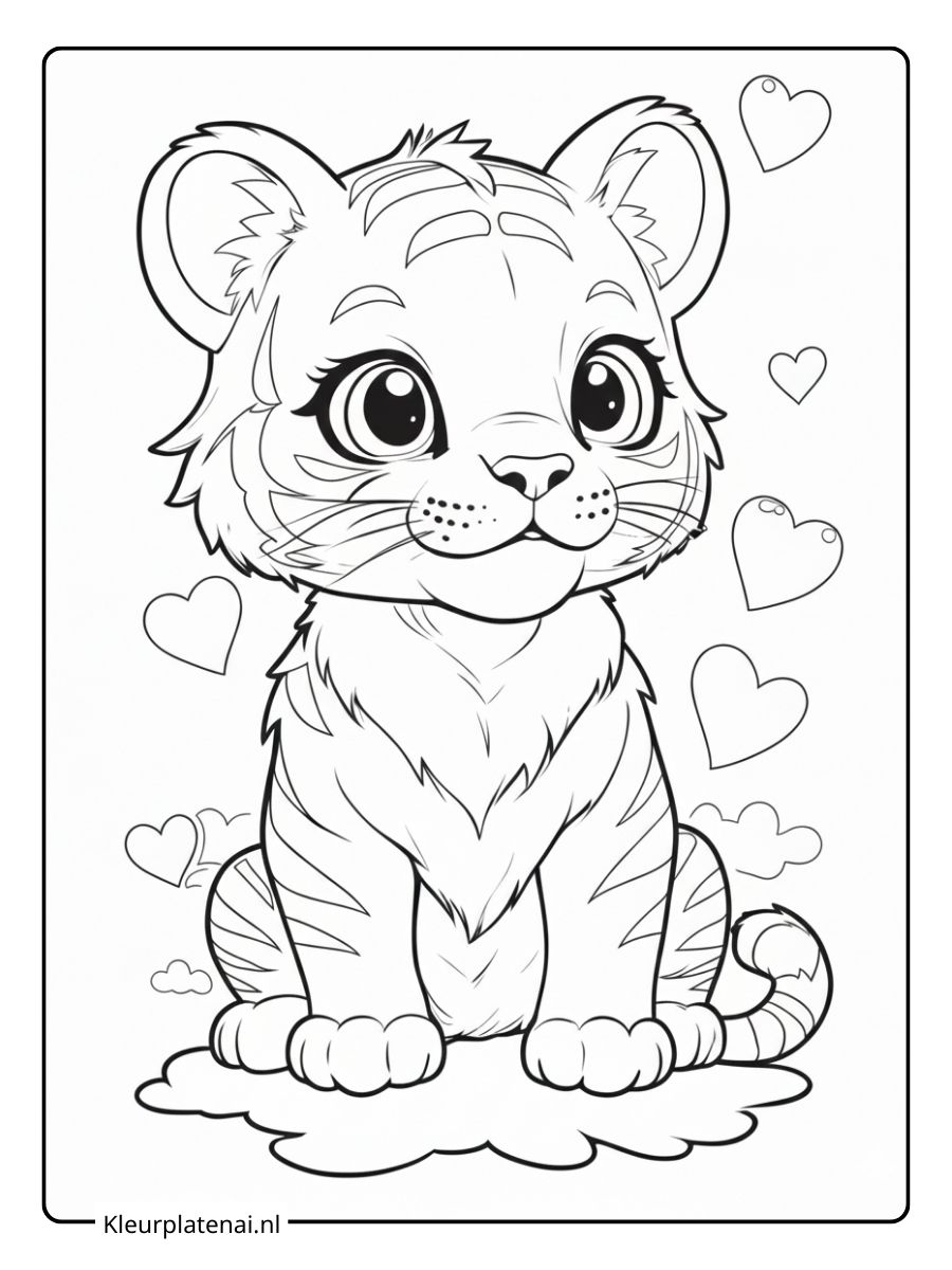 kleurplaat schattige tijger (7)