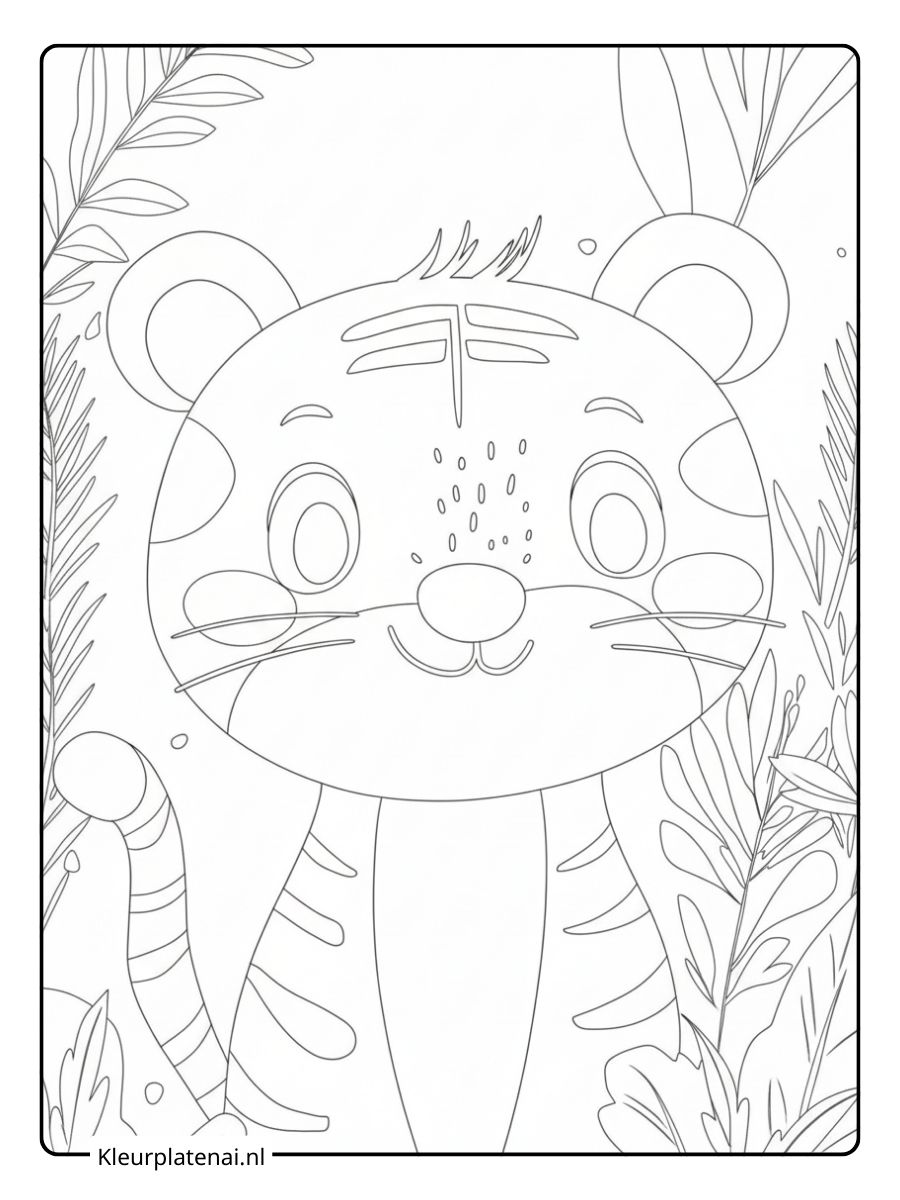 kleurplaat schattige tijger (8)