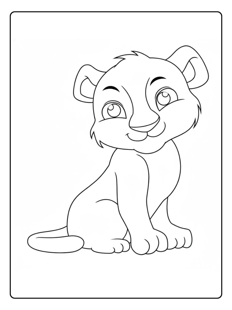 kleurplaat van een schattige tijger om in te kleuren