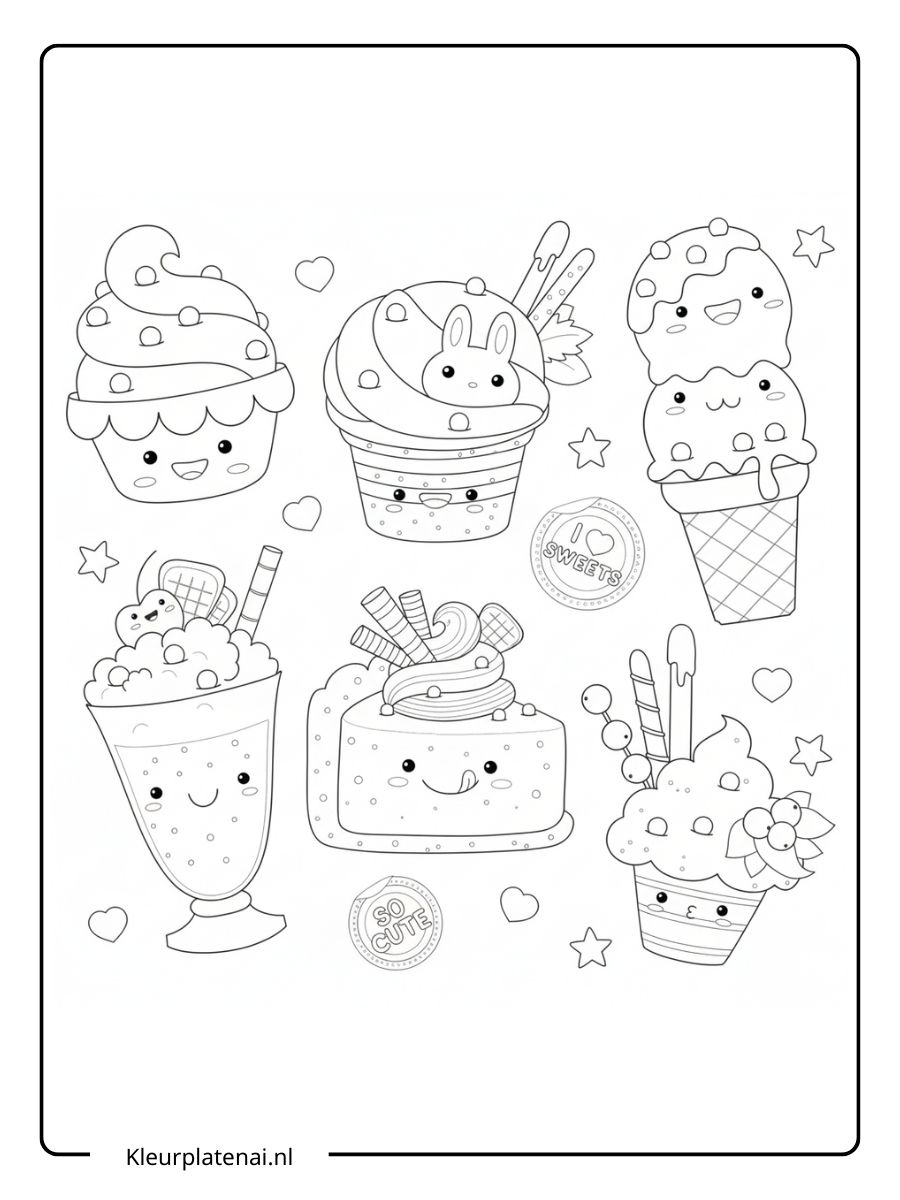kleurplaten schattig eten (12)