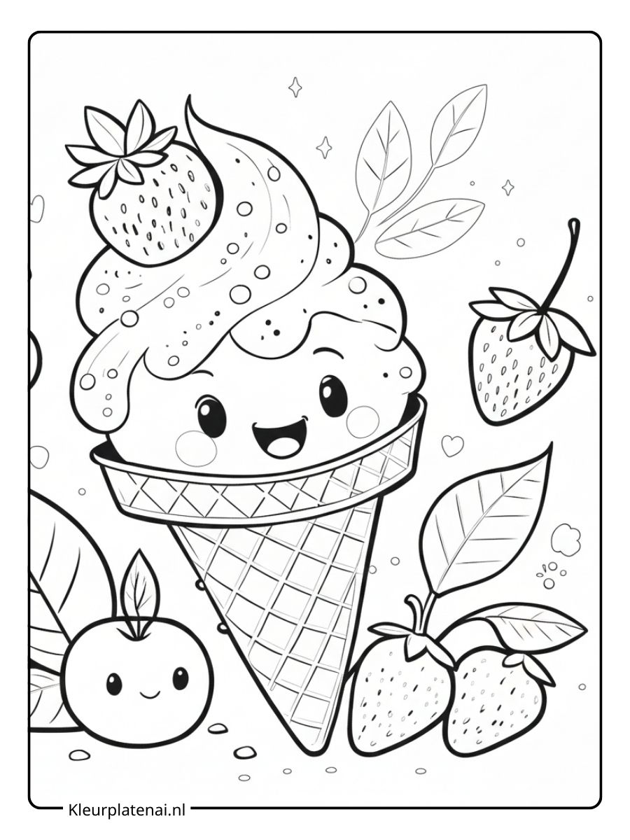 kleurplaten schattig eten (2)