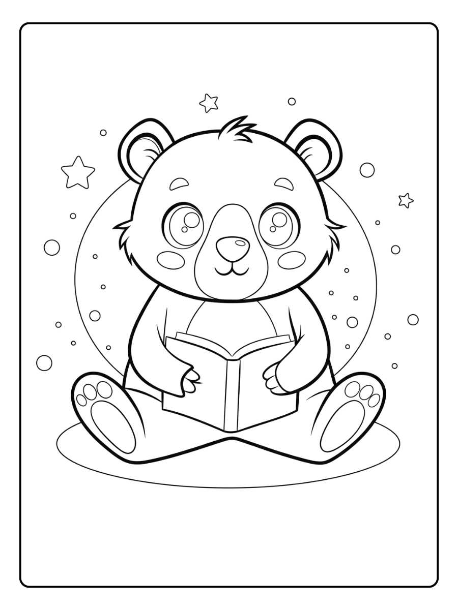 schattig beertje kleurplaat makkelijk