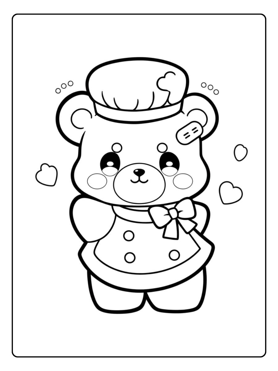schattig beertje kleurplaat voor peuters