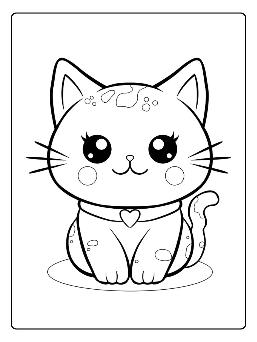 schattig poesje kleurplaat eenvoudig